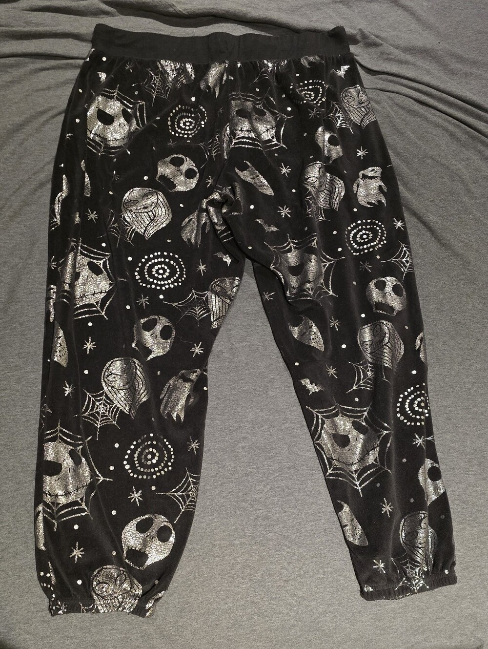 Nightmate Before Christmas Black and Silver Graphic Lounge Pants - Picture 2 of 5